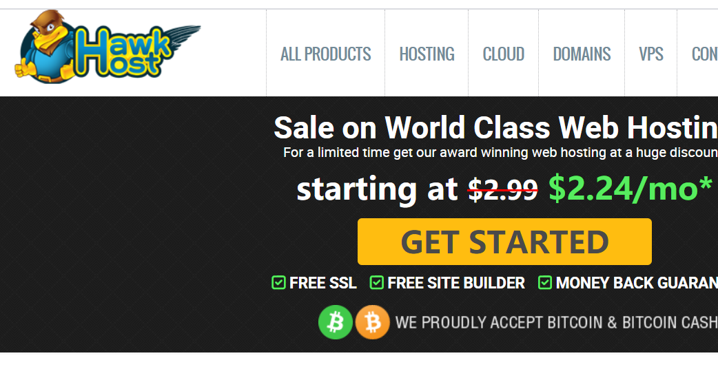 老鹰主机Hawkhost：香港VPS/1核1G内存/$5月起/20GB SSD空间/1TB流量/200Mbps端口/KVM/新加坡leaseweb